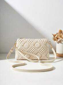 新款时尚斜挎单肩包，镂空花朵腕包，女士小方包手提包 - 彩色 - 查看 2