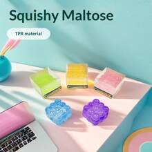 1个超薄挤压麦芽减压魔方玩具，柔软慢回弹水魔方玩具，葡萄纹理，慢回弹，耐用，适合青少年/成人，节日/生日礼物，万圣节礼物，圣诞节礼物，平安夜礼物 - 彩色 - 查看 4