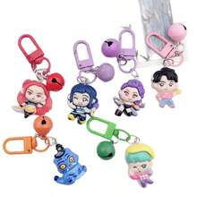 女巫猎人少女组合动漫钥匙扣吊坠项链，K-POP 女团酷炫可爱卡通钥匙扣挂件 - 查看 6
