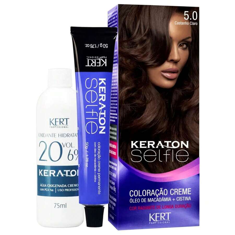 Keraton Selfie Hair Dye - Full Gray Coverage - Choose Your Color - 5.0 Light Brown - View 1