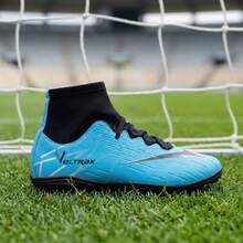 Original Lightweight, Soft, Comfortable Sock-Style Soccer Cleats With A Grippy, Non-Slip Sole. - Xanh/Xã hội - Xem 7