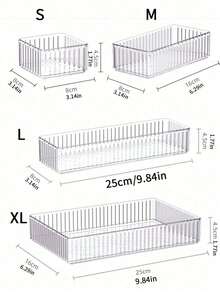 7/6pcs Transparent Drawer Style Storage Boxes, Makeup Organizer, Drawer Divider Tool, Bathroom Essentials, Bedroom Must-Have, Travel Essential, Back To School - Clear - View 7