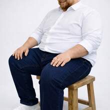 EVOLUTION PLAY Men's Plus Size Jeans 48 To 58 Lycra Slim XXG - 暗黑經典 - 查看 5