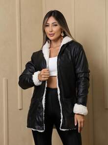 Women Winter Coats - Black - View 6