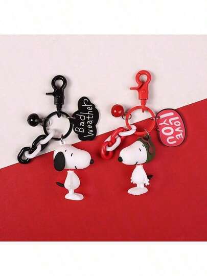 SNOOPY 1 chiếc móc khóa sáng tạo, mặt dây chuyền hình hoạt hình dễ thương dành cho cặp đôi, phụ kiện túi xách