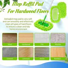 4 Pack Reusable Microfiber Mop Replacement Pads Dry Wet Sweeping Cloths For 10-12in Floor Sweeper Hardwood Floor Cleaning - 1 - 查看 4