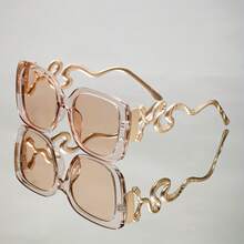 Vintage Gothic Double-Headed Snake Fashion Glasses, Suitable For Women And Men - Black Metal Frame, Purple Lenses, Ideal For Parties, Performances, And Everyday Fashion. - Họa tiết da báo đen - Xem 3