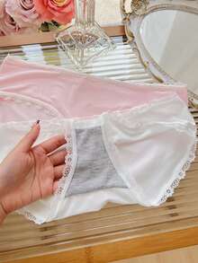 Belle Étoile 1PCS Pure And Cute Underwear Set, Women's Small Bust Gathering And Lifting Wireless Comfortable Lace Bra, Suitable For Daily Wear, Perfect For Giving To Besties, Friends, Or Lovers, The Most Sincere Gift - 粉色 - 查看 7