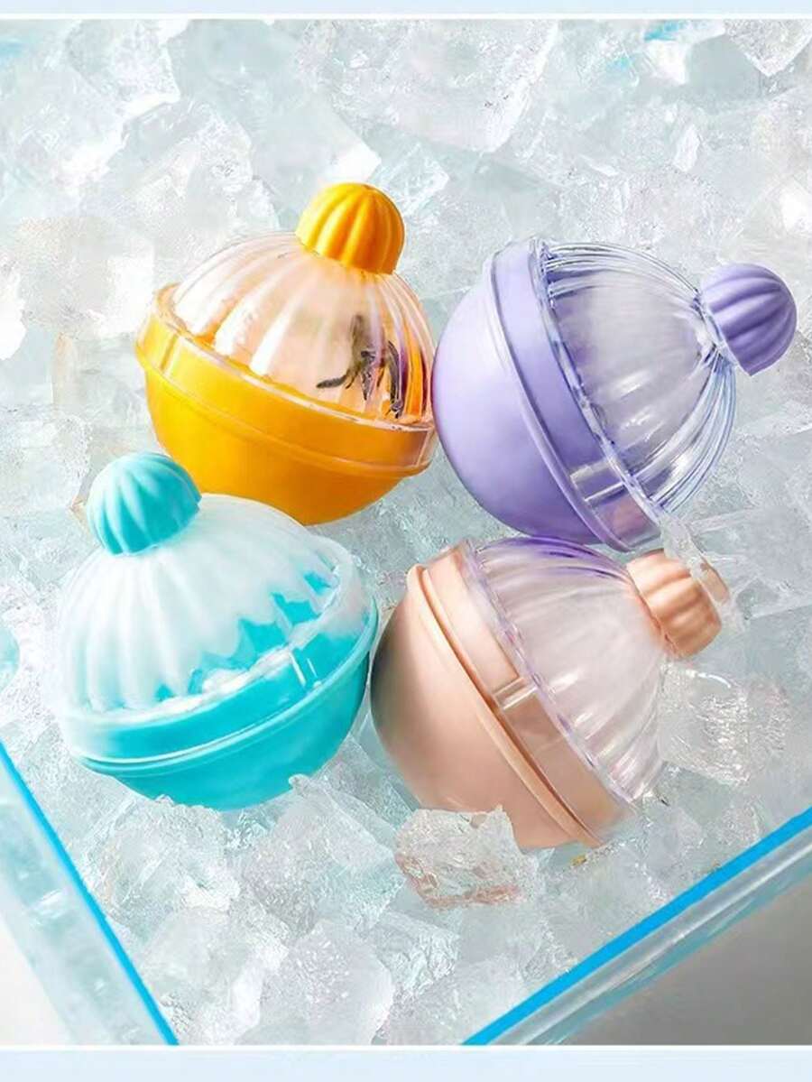 1pc Lightbulb Shaped Ice Cube Mold, Each Diameter 6.35cm, Ideal For Making Vibrant Whiskey Or Cocktail Ice Balls. This Reusable Silicone Mold Is The Perfect Choice For DIY Spherical Ice Cubes. The Extra-Large Jelly Ball Mold Can Make 2.5 Inch (Approx. 6.35cm) Slow-Melting Ice Balls - Multicolor - View 1