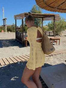 Đầm len nữ tối giản, thanh lịch, màu trơn, kiểu dáng thường ngày, thích hợp cho mùa xuân/hè. - mai sâu - Xem 6