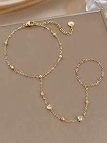 1 chiếc vòng tay mạ vàng 18K đính đá Zirconia hình học thanh lịch, trang sức tay bằng thép không gỉ dành cho nữ, phong cách Bohemia Beach, thích hợp cho Lễ Tình nhân, Tiệc tùng, Dạ hội, Hàng ngày, Hẹn hò, Lễ hội Mardi Gras, Năm mới, Đám cưới, Giáng sinh, Kỷ niệm, Quà tặng thanh lịch cho mẹ, Quà sinh nhật cho phù dâu. - Nhiều màu - Xem 8