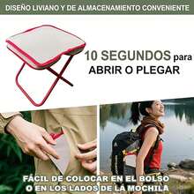 Taburete plegable portátil de 13 pulgadas, taburete plegable compacto para adultos, taburete de camping portátil ultraligero negro, adecuado para senderismo y pesca, con una capacidad de peso de hasta 265 libras. - Negro - Ver 4
