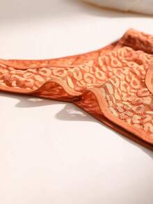 3pcs/Set Plus Size Women Sexy Lace Bikini Panties, V-Shape Waistline Seamless Hollow Out Solid Color Fashionable Sports Underwear - Multicolor - View 10
