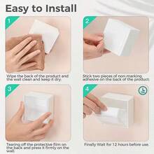 8pcs Wall Mounted Cotton Pad Dispenser, Cotton Ball Storage Box, Cotton Pad Container For Storing Cotton Balls, Dental Floss, Hair Clips, Rubber Bands And Clips - Multiple Styles - View 9
