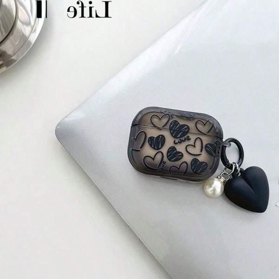 心形防摔保护壳，兼容苹果蓝牙耳机，防刮防震，兼容苹果蓝牙耳机充电盒 - 彩色 - 查看 1