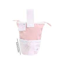 Túi đựng bút chì màu hồng hình trái tim dành cho học sinh, dung tích lớn, kiểu dáng dọc, có dây rút. - Kiểu 1 - Xem 9