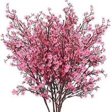 3支装仿真满天星花束，适用于婚礼、家居、餐厅、卧室、花瓶装饰、节日生日派对用品、婚礼场景布置、鲜花、情人节礼物、新年DIY材料 - 粉色 - 查看 6