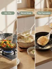 1pc Silicone Cooking Spoon, Non-Stick & Scratch Resistant, Heat Resistant Kitchen Utensil, Durable Dishwasheable Spoon For Stirring, Serving, Pancakes & Omelets, Ideal For Home Kitchen - Multicolor - View 14