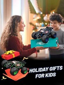 1pc 2.4G Remote Control Monster Truck With LED Lights, Realistic Tires, Battery Powered Rechargeable Lithium Battery, All-Terrain, 2.4GHz Remote Controller, Durable PVC Shell, Plastic Material, Remote Controller, Ideal Gift For Teens And Beginners, 2.4G RC Off-Road Remote Control Car, Transformable Toy Suitable For Boys/Girls 5-6-7-9+ Years Old, Birthday Gift, Anniversary, Back To School Reward, End Of Term Surprise - Multicolor - View 8