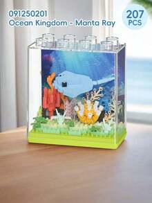 Micro Particle Potted Ocean Building Blocks With Display Cover, DIY Colorful Ocean Series Building Blocks, Suitable For Birthday, Father's Day, Mother's Day, Teacher's Day Gifts, Holiday Gifts, Wedding Gifts, Wedding Decorations, Graduation Gifts, Valentine's Day Gifts, Spring/Summer Decor - Multicolor - View 13