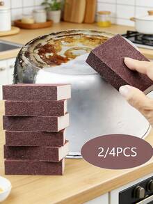 Bộ 2/4 miếng bọt biển tẩy rửa thần kỳ chứa carborundum, dùng để loại bỏ rỉ sét, làm sạch cặn vôi, chà rửa, nhà bếp, phòng tắm, gia đình. - A - Xem 2