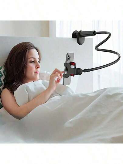 1 chiếc giá đỡ điện thoại xoay 360°, đế xoắn ốc dùng cạnh giường hoặc trên giường, phụ kiện tiện dụng, rảnh tay, hoàn hảo để xem video trước khi ngủ.