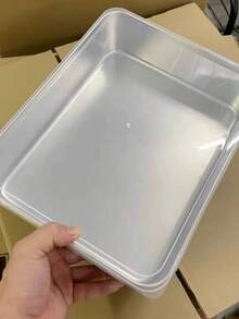 Stainless Steel Tiramisu Dish, Flat Square Tray, Rectangular Box With Lid, Steaming Cake Baking Tray, Serving Platter - Multicolor - View 8