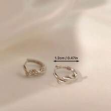 时尚独特的法式极简主义绳结圆形耳环，优雅的绳结耳环设计，是女士日常、派对和活动佩戴的最佳选择。 - 彩色 - 查看 7