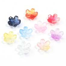 50 piezas Sakura 10mm Cuentas de vidrio 3D, pétalos de cerezo, cuentas sueltas redondas con agujero central para manualidades de joyería DIY, accesorios para el cabello, encantos de teléfono, pulseras, collares, suministros de artesanía de joyería - Cuentas de flor de cerezo - Ver 8