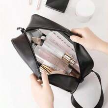 1 túi đựng mỹ phẩm PVC trong suốt dung tích lớn, túi đựng đồ vệ sinh cá nhân chống thấm nước bằng PU, túi du lịch dành cho nữ/1 chiếc màu hồng - Hồng - Xem 10