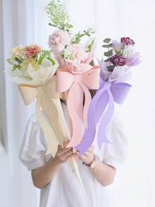 Hộp quà hoa hồng đơn hình nơ (10 chiếc), hộp hoa ngày Valentine, túi quà sự kiện, hộp hoa giấy Kraft, túi đựng hoa, thích hợp làm quà tốt nghiệp, quà Ngày của Mẹ, v.v. - nơ - Xem 1