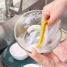 10块装厨房洗碗海绵，不刮伤表面，双面清洁海绵，家用清洁海绵，清洁用品，清洁工具，圣诞用品 - 彩色 - 查看 8