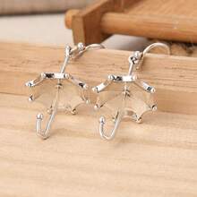 1 Pair Creative Umbrella Shaped Earrings, Perfect Gift For Women And Girls - Silver - View 4