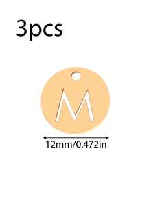 Bộ 3 mặt dây chuyền bằng thép không gỉ rỗng hình 26 chữ cái tiếng Anh, tự làm phụ kiện trang sức thời trang cho nữ. - mặt dây chuyền - Xem 49