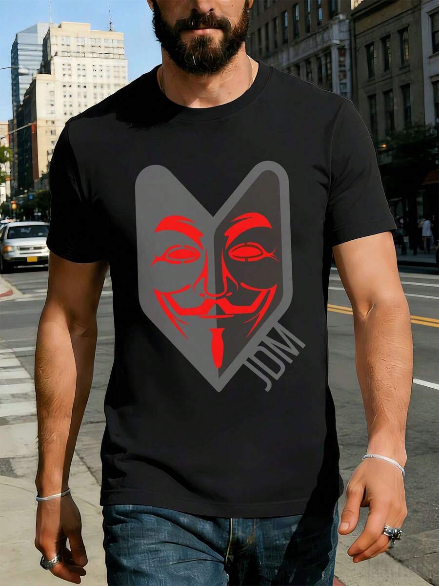 Men Plus Size T-Shirts - Black - View 1