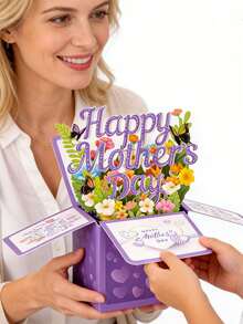 A 3d Pop-Up Greeting Card For Mother's Day,Mother's Day Creative Blessing 3d Card, Perfect As A Gift For Mom,,Spring Garden Party, Mother's Day, Independence Day, Interior Decoration ,Advanced Goddess Festival Card,Mother's Day Gift - Multicolor - View 5