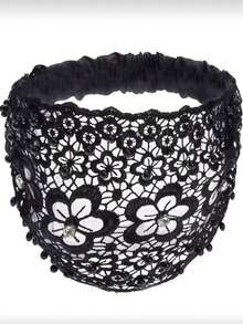 1pc New Wide-Banded Plum Blossom Hollow Out Headband Hair Accessory, Hair Band, Hair Hoop Head Accessories Hairband Beauty Home Hair Accessories Summer Sport Sweatband,Holiday,Travel - Multicolor - View 10