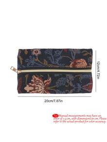 1个大容量提花彩色编织植物主题铅笔盒，配有玫瑰金拉链，可用作旅行化妆包，收纳眉笔和口红，适合存放学习用品和美容必需品，是学生和上班族的理想礼物，适合返校促销、情人节、万圣节、圣诞节、感恩节、生日、返校季礼物、圣尼古拉斯节、主显节、圣诞节等场合，简约可爱的铅笔盒。 - BH1092 - 查看 2