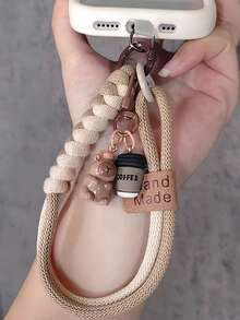 Capybara Phone Lanyard, Wrist Strap, Colorblock Braided Cord, Short Hanging Chain, Durable Outdoor Use - Multicolor - View 2