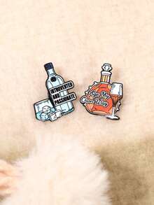 5 chiếc ghim cài áo hình cốc nước ngộ nghĩnh, sáng tạo, phụ kiện thời trang cá nhân hóa bằng chữ cái tiếng Anh cho chai nước. - Nhiều màu - Xem 5