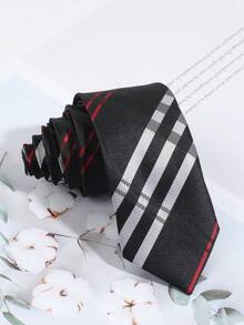 1 chiếc cà vạt nam thời trang tối giản kẻ sọc, phù hợp để mặc hàng ngày, đi làm, dự tiệc và các buổi liên hoan. - Nhiều màu - Xem 12