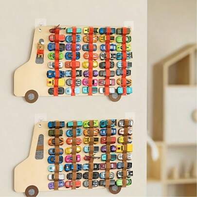 Large Capacity Racing Style Storage Rack - Beige Racing Stripe Background, Hanging Design, Space-Saving, Easy Installation, Durable Fabric Garage, Fun Decor, Toy Storage, Door Hanging Organizer, Room Organization, Home Decor