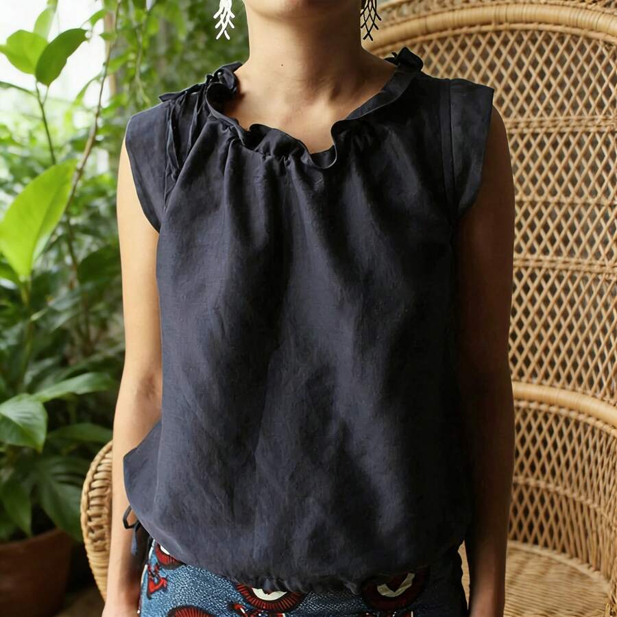 Women Sports Knit Tees & Tanks - Dark Blue - View 1