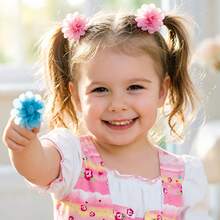 Chiffon Flower Hair Scrunchies Elastic Hair Ties Ponytail Holders Hair Accessories - Multicolor - View 3