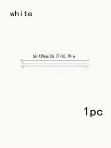 1pc Stainless Steel Telescopic Shower Curtain Rod, No Drilling Required, Curtain Rod, Closet Rod, Tension Rod, Clothes Drying Rod, Suitable For Bathroom, Living Room, Balcony, Partition, Door Curtain, Kitchen, Bathroom Accessories - Telescopic Pole - View 20