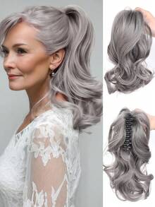 10 Inch Clip-In Short Curly Wavy Synthetic Hair Extension Ponytail, Elegant Style, Suitable For Women's Daily Wear And Party - Multicolor - View 13
