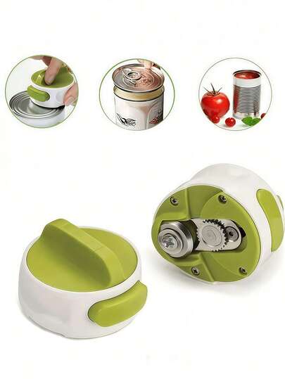 Manual Can Opener - Stainless Steel Effortless Design, Easily Open Stubborn Cans And Jars. Ergonomic Handled Manual Can Opener, Compact Twist Cap Opener Suitable For Kitchen, Easy To Cut Cans, Essential Kitchen Rotary Tool For Elderly And People With Weak Grip.