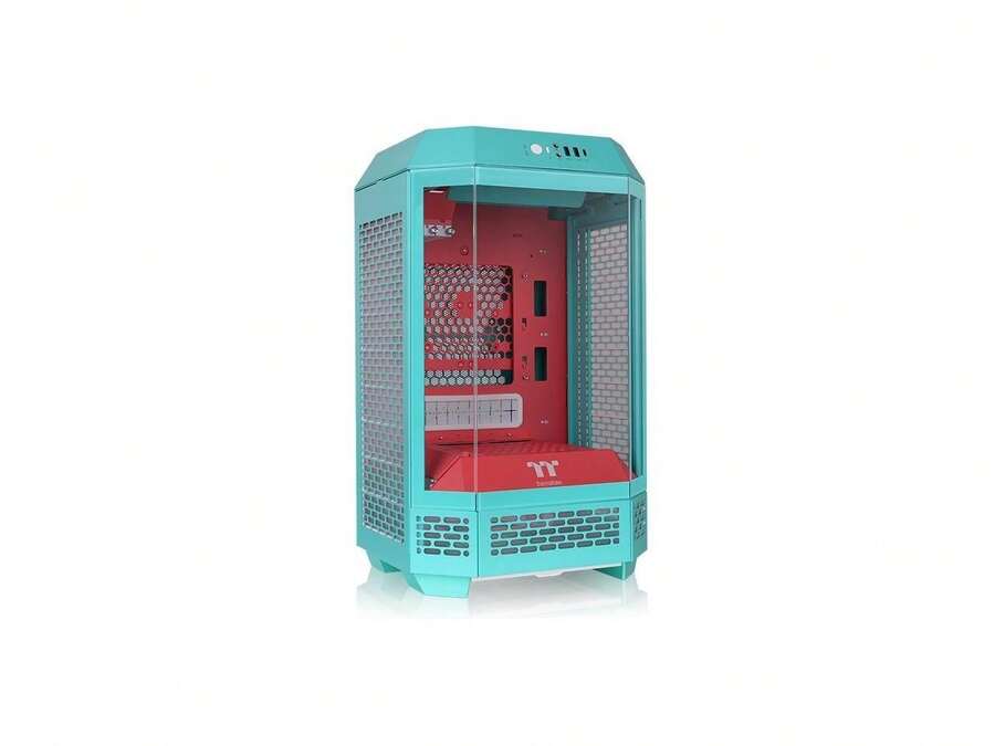 Thermaltake Tower 250 MITX Mini Tower; 2x120mm CT Fans Included; 360mm Radiator Support; 360mm GPU ; Dual Chamber; Mint Strawberry; CA-1Z9-00SLWN-00 - View 1