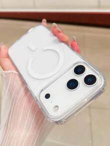 Magnetic 11pcs MagSafe Transparent Phone Case Compatible With IPhone 17, New Transparent 17/17 Pro Max Airbag Anti-Fall Case, Suitable Compatible With Samsung S25 Ultra/S24 Ultra/S23 FE/S22+, Minimalist Premium Design - White - View 2