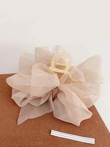 2pcs Mesh Material New Elegant Bowknot Hair Clips, Mesh Hair Clips With No Binding Feeling When Worn Summer Hair Accessories Beach Claw Clips Vacay Hair Claws,Holiday,Travel - Multicolor - View 3